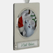 American Eskimo Dog Weihnachten Personalisiert Banner-Ornament Silber (Rechts)