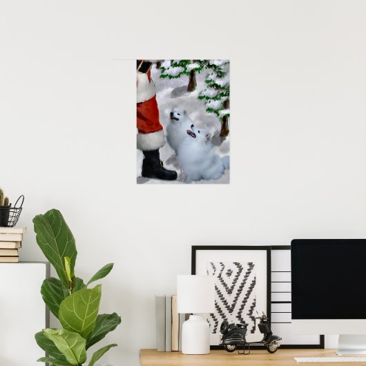 American Eskimo Dog Weihnachten Poster (Heimbüro)