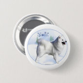 American Eskimo Dog Weihnachten - Schaltfläche Button (Vorne & Hinten)