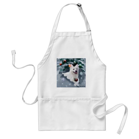American Eskimo Dog Weihnachten Schürze (Vorne)