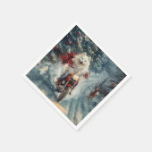 American Eskimo Dog Weihnachten Serviette (Ecke)