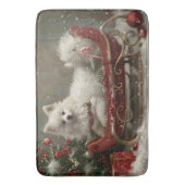 American Eskimo Dog Weihnachtsfest Badematte (Vorderseite Vertikal)