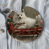 American Eskimo Dog Weihnachtsfest Button (Beispiel)
