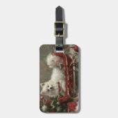 American Eskimo Dog Weihnachtsfest Gepäckanhänger (Vorderseite vertikal)