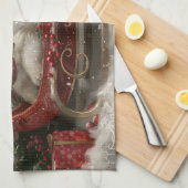 American Eskimo Dog Weihnachtsfest Geschirrtuch (Viertel Falte)