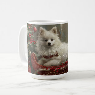 American Eskimo Dog Weihnachtsfest Kaffeetasse
