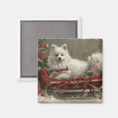 American Eskimo Dog Weihnachtsfest Magnet (Vorderseite/Rückseite)