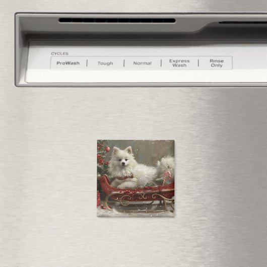 American Eskimo Dog Weihnachtsfest Magnet (In Situ (Geschirrspüler))
