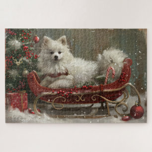 American Eskimo Dog Weihnachtsfest Puzzle
