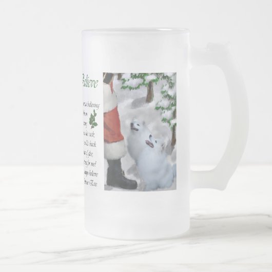 American Eskimo Dog Weihnachtsgeschenke Mattglas Bierglas (Rechts)