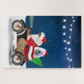 American Eskimo Dog Weihnachtsmann Puzzle (Horizontal)