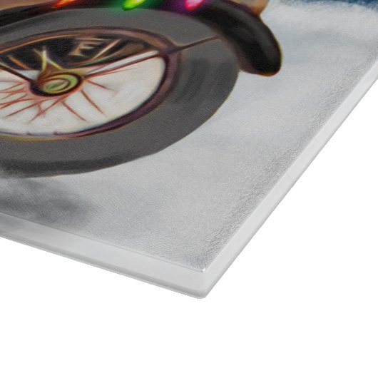 American Eskimo Dog Weihnachtsmann Schneidebrett (Ecke)