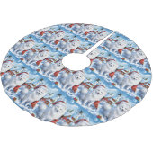 American Eskimo Dog Winter Wunderland Weihnachten Polyester Weihnachtsbaumdecke (Schrägansicht)