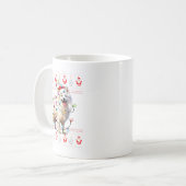 American Eskimo Dog Xmas Lights Ugly Sweater Chris Kaffeetasse (Vorderseite Links)