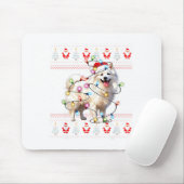 American Eskimo Dog Xmas Lights Ugly Sweater Chris Mousepad (Mit Mouse)