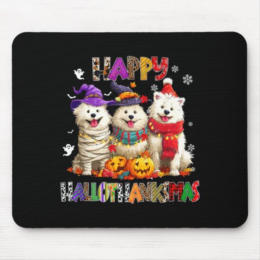 American Eskimo Dogs Christmas Xmas Men Women Kids Mousepad (Vorne)