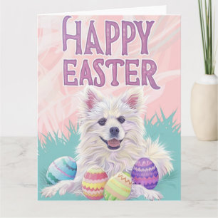 American Eskimo Foxhound Frohe Ostern Karte