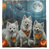 American Eskimo Halloween Spooky Duschvorhang (Vorderseite)