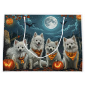 American Eskimo Halloween Spooky Große Geschenktüte (Vorderseite)