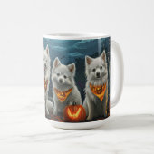American Eskimo Halloween Spooky Kaffeetasse (VorderseiteRechts)