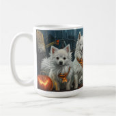 American Eskimo Halloween Spooky Kaffeetasse (Links)