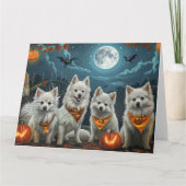 American Eskimo Halloween Spooky Karte (Vorderseite)