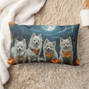 American Eskimo Halloween Spooky Lendenkissen