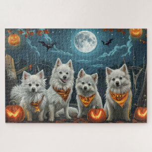 American Eskimo Halloween Spooky Puzzle