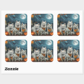 American Eskimo Halloween Spooky Quadratischer Aufkleber (Blatt)