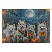 American Eskimo Halloween Spooky Schneidebrett (Vorderseite)
