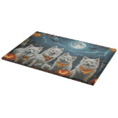 American Eskimo Halloween Spooky Schneidebrett (Ecke)