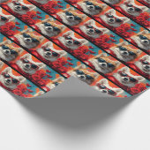 American Eskimo Heart Rose Valentinstag Geschenkpapier (Ecke)