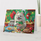 American Eskimo Holiday Baking: Festliche Weihnach Karte (Vorderseite)