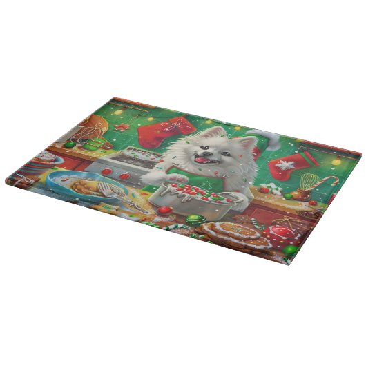 American Eskimo Holiday Baking: Festliche Weihnach Schneidebrett (Ecke)