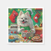 American Eskimo Holiday Baking: Festliche Weihnach Serviette (Vorderseite)