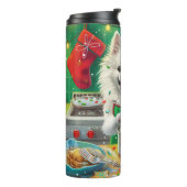 American Eskimo Holiday Baking: Festliche Weihnach Thermosbecher (Nach links gedreht)