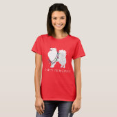 American Eskimo Hund Happy Holidays Design T-Shirt (Vorne ganz)