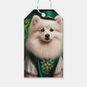 American Eskimo Hund in St. Patrick's Day Dress Geschenkanhänger (Vorderseite)