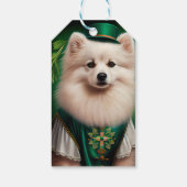American Eskimo Hund in St. Patrick's Day Dress Geschenkanhänger (Rückseite)