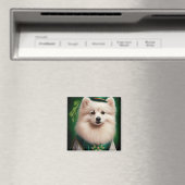 American Eskimo Hund in St. Patrick's Day Dress Magnet (In Situ (Geschirrspüler))