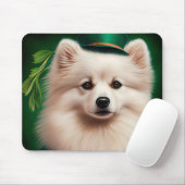American Eskimo Hund in St. Patrick's Day Dress Mousepad (Mit Mouse)