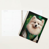 American Eskimo Hund in St. Patrick's Day Dress Planer (Anzeige)