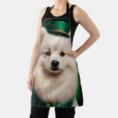 American Eskimo Hund in St. Patrick's Day Dress Schürze (InSitu)