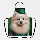 American Eskimo Hund in St. Patrick's Day Dress Schürze (Vorderseite)