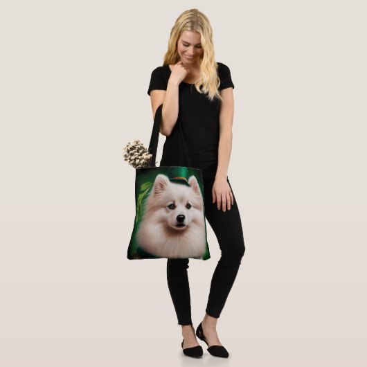 American Eskimo Hund in St. Patrick's Day Dress Tasche (Am Model)