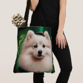 American Eskimo Hund in St. Patrick's Day Dress Tasche (Von Nahem)