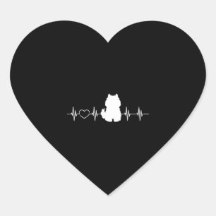 American Eskimo Hunde Heartbeat Herz-Aufkleber