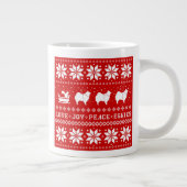 American Eskimo Hunde Holiday Liebe Joy Peace Eski Jumbo-Tasse (Rechts)