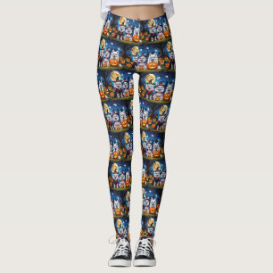 American Eskimo Hunde Pumpkin Halloween Funny Leggings