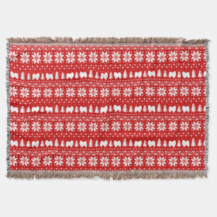 American Eskimo Hunde Weihnachten Eskie Holiday Re Decke
